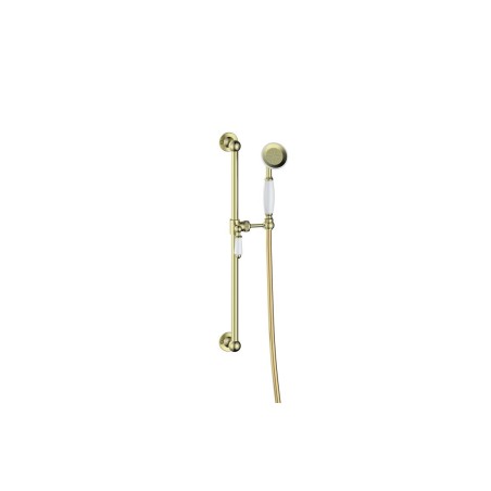 Zeus Traditional Slider Rail Kit - Brushed Brass | Showers |