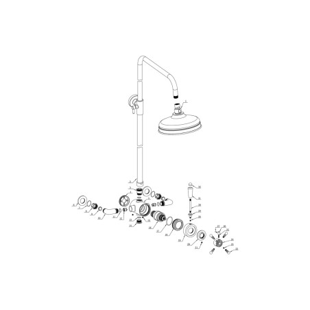 Zeus Concentric Single Outlet Shower Valve & Overhead Kit Pa