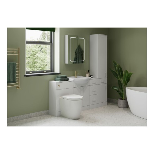 Tavira 650mm Basin Unit & WC Unit Pack - White Gloss | WC Un
