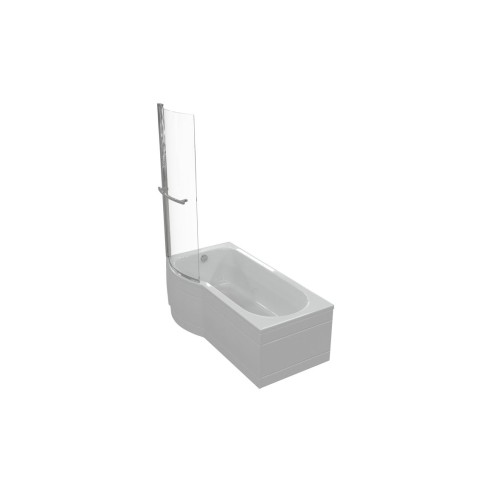 P-Shape 1700x700-850x410mm 0TH Shower Bath  Panel & Screen (
