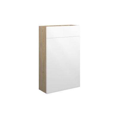 Bau 500mm Slim WC Unit - White Gloss (Oak Cab) | WC Units |
