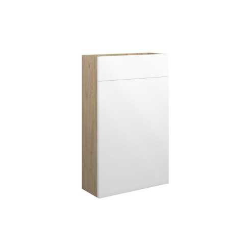 Bau 500mm Slim WC Unit - White Gloss (Oak Cab) | WC Units |