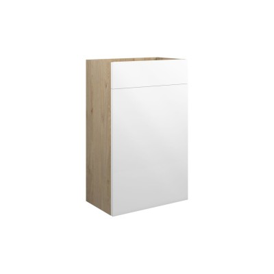 Bau 500mm Standard WC Unit - White Gloss (Oak Cab) | WC Unit