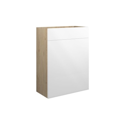 Bau 600mm Standard WC Unit - White Gloss (Oak Cab) | WC Unit