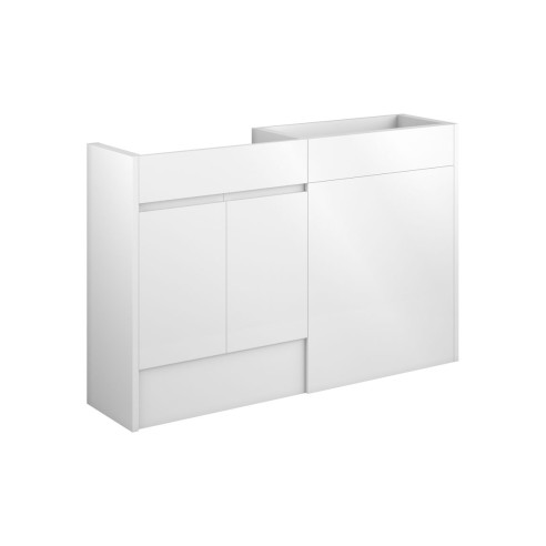 Bau 1236mm Standard Basin & WC Unit Pack - White Gloss (Oak