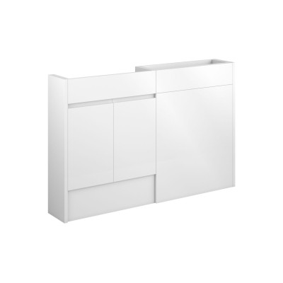 Bau 1236mm Slim Basin & WC Unit Pack - White Gloss (Grey Cab
