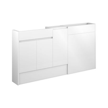 Bau 1536mm Slim Basin  WC & 1 Door Unit Pack - White Gloss (