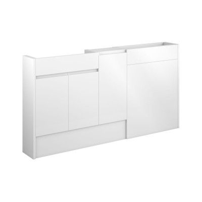 Bau 1536mm Slim Basin  WC & 1 Door Unit Pack - White Gloss (