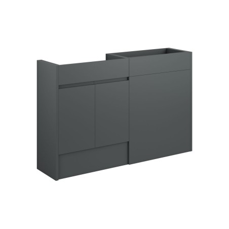 Bau 1236mm Standard Basin & WC Unit Pack - Matt Graphite Gre