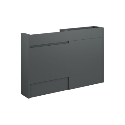 Bau 1236mm Slim Basin & WC Unit Pack - Matt Graphite Grey (O