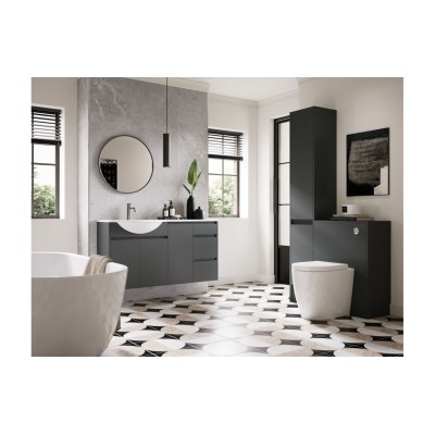 Bau 1536mm Standard Basin  WC & 3 Drawer Unit Pack - Matt Gr 2
