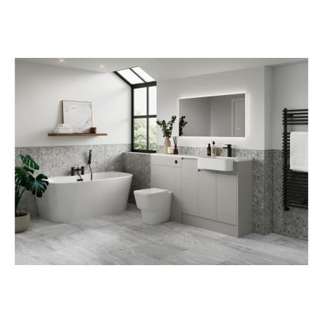 Bau 500mm Standard WC Unit - Matt Dove Grey (Grey Cab) | WC