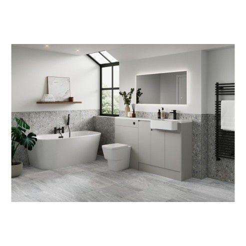 Bau 1236mm Standard Basin & WC Unit Pack - Matt Dove Grey (G