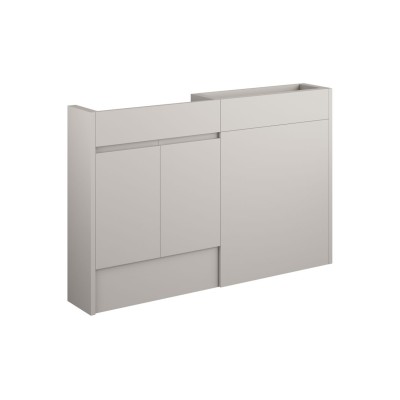 Bau 1236mm Slim Basin & WC Unit Pack - Matt Dove Grey (Grey