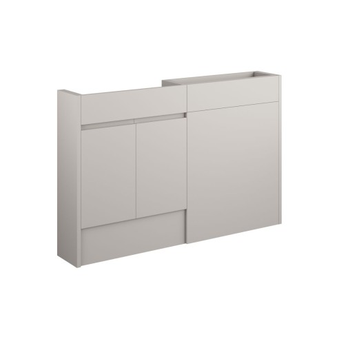 Bau 1236mm Slim Basin & WC Unit Pack - Matt Dove Grey (Oak C
