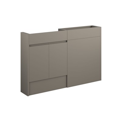 Bau 1236mm Slim Basin & WC Unit Pack - Matt Stone (Grey Cab)