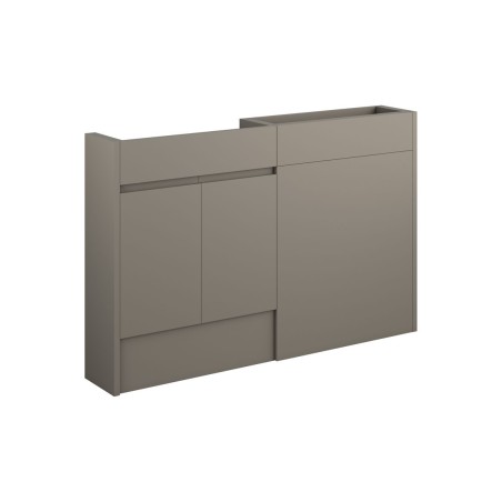 Bau 1236mm Slim Basin & WC Unit Pack - Matt Stone (Grey Cab)
