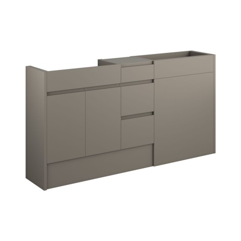 Bau 1536mm Standard Basin  WC & 3 Drawer Unit Pack - Matt St