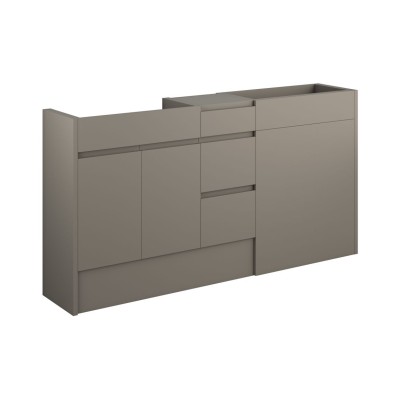 Bau 1536mm Standard Basin  WC & 3 Drawer Unit Pack - Matt St
