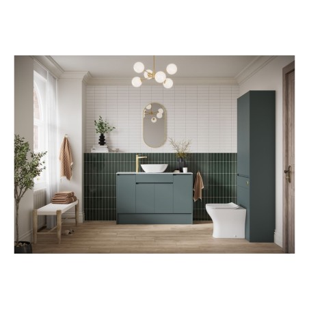 Bau 600mm Slim WC Unit - Matt Green Camo (Oak Cab) | WC Unit