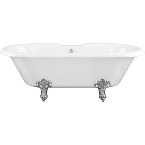 Portofino Freestanding 1690x740x620mm 2TH Bath w/Feet - Whit