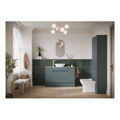 Bau 1536mm Standard Basin  WC & 1 Door Unit Pack - Matt Gree 2