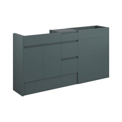 Bau 1536mm Standard Basin  WC & 3 Drawer Unit Pack - Matt Gr