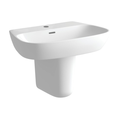 Avilla 600x400mm 1TH Basin & Semi Pedestal | Basins | Bathro