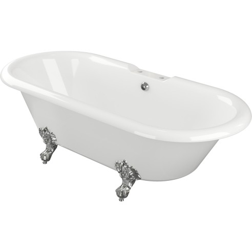 Portofino Freestanding 1690x740x620mm 2TH Bath w/Feet - Whit