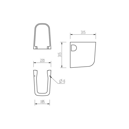 Avilla 600x400mm 1TH Basin & Semi Pedestal | Basins | Bathro