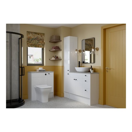 Envio 1536mm Standard Basin  WC & 1 Door Unit Pack - White G