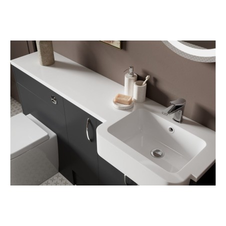 Envio 500mm Slim WC Unit - Matt Graphite Grey (Oak Cab) | WC