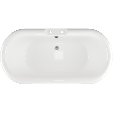 Portofino Freestanding 1690x740x620mm 2TH Bath w/Feet - Whit