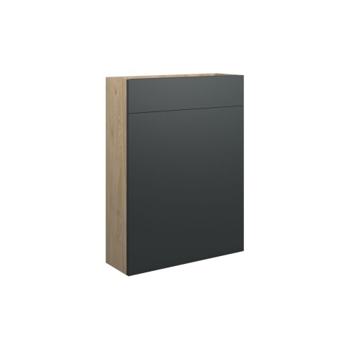 Envio 600mm Slim WC Unit - Matt Graphite Grey (Oak Cab) | WC