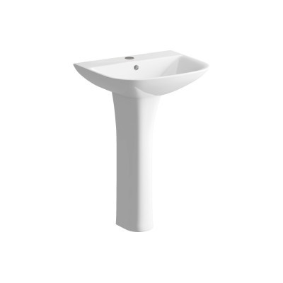 Carvina 560x450mm 1TH Basin & Full Pedestal (Boxed) | Basins