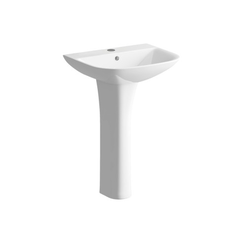 Carvina 560x450mm 1TH Basin & Full Pedestal (Boxed) | Basins