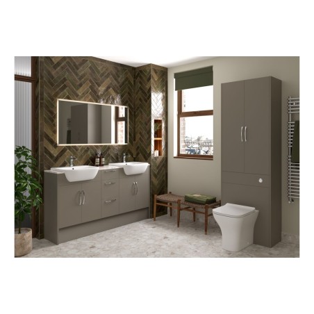 Envio 500mm Standard WC Unit - Matt Stone (Oak Cab) | WC Uni