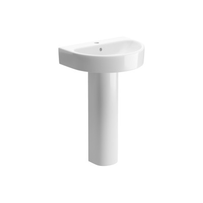 Cadiz 555x430mm 1TH Basin & Full Pedestal | Basins | Bathroo