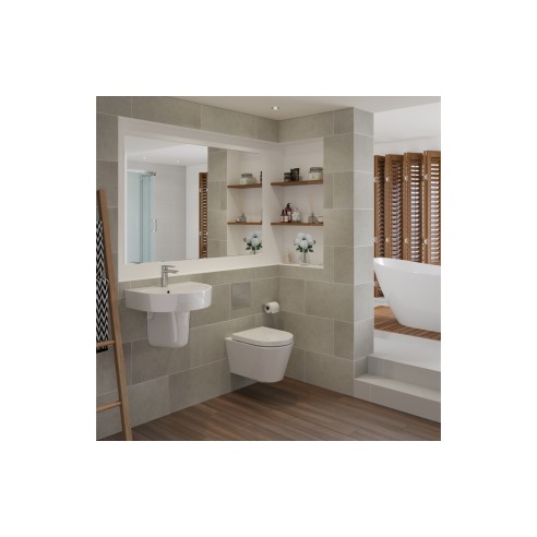 Cadiz 555x430mm 1TH Basin & Semi Pedestal | Basins | Bathroo