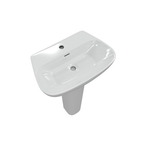 Toledo 600x400mm 1TH Basin & Full Pedestal | Basins | Bathro