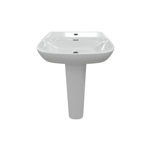 Toledo 600x400mm 1TH Basin & Full Pedestal | Basins | Bathro