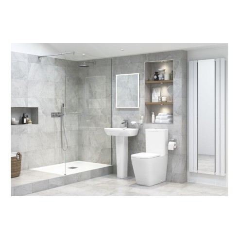 Toledo 600x400mm 1TH Basin & Full Pedestal | Basins | Bathro