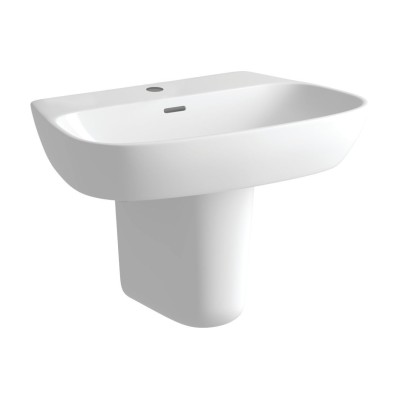 Toledo 600x400mm 1TH Basin & Semi Pedestal | Basins | Bathro