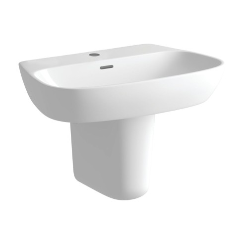 Toledo 600x400mm 1TH Basin & Semi Pedestal | Basins | Bathro