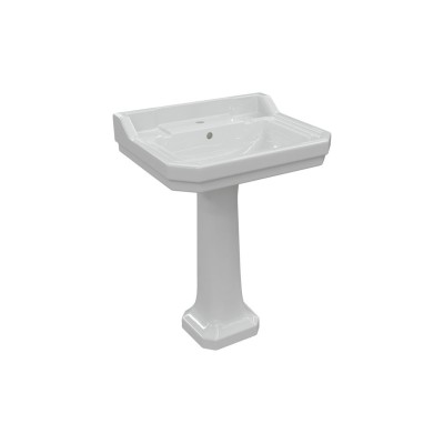 Santiago 600x500mm 1TH Basin & Full Pedestal | Basins | Bath