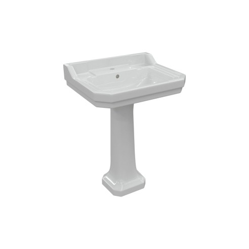 Santiago 600x500mm 1TH Basin & Full Pedestal | Basins | Bath