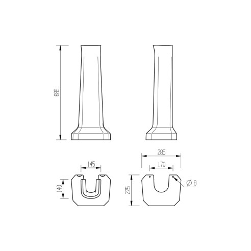 Santiago 600x500mm 2TH Basin & Full Pedestal | Basins | Bath