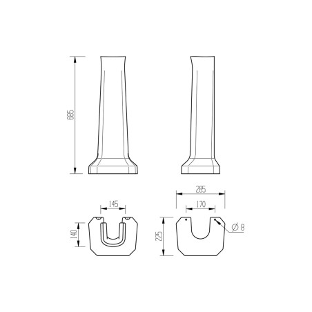 Santiago 600x500mm 2TH Basin & Full Pedestal | Basins | Bath
