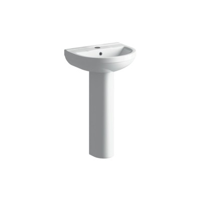 Logrono 500x390mm 1TH Basin & Full Pedestal | Basins | Bathr