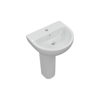 Terasso 450x400mm 1TH Basin & Full Pedestal | Basins | Bathr